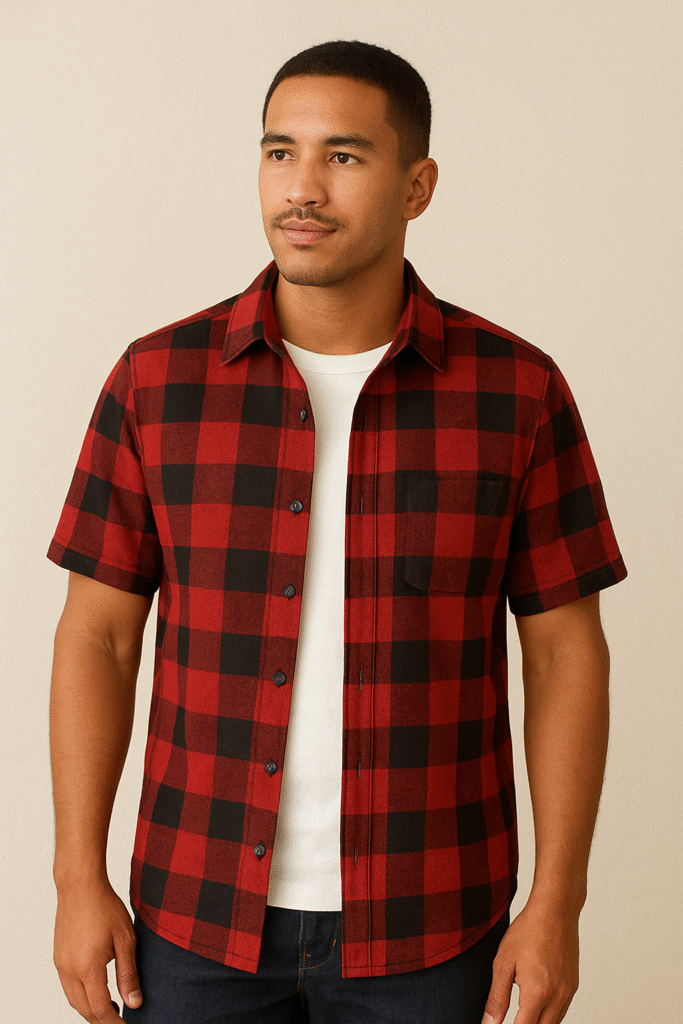 Inicio 16 Camisa de franela color roja a cuadros - leñador